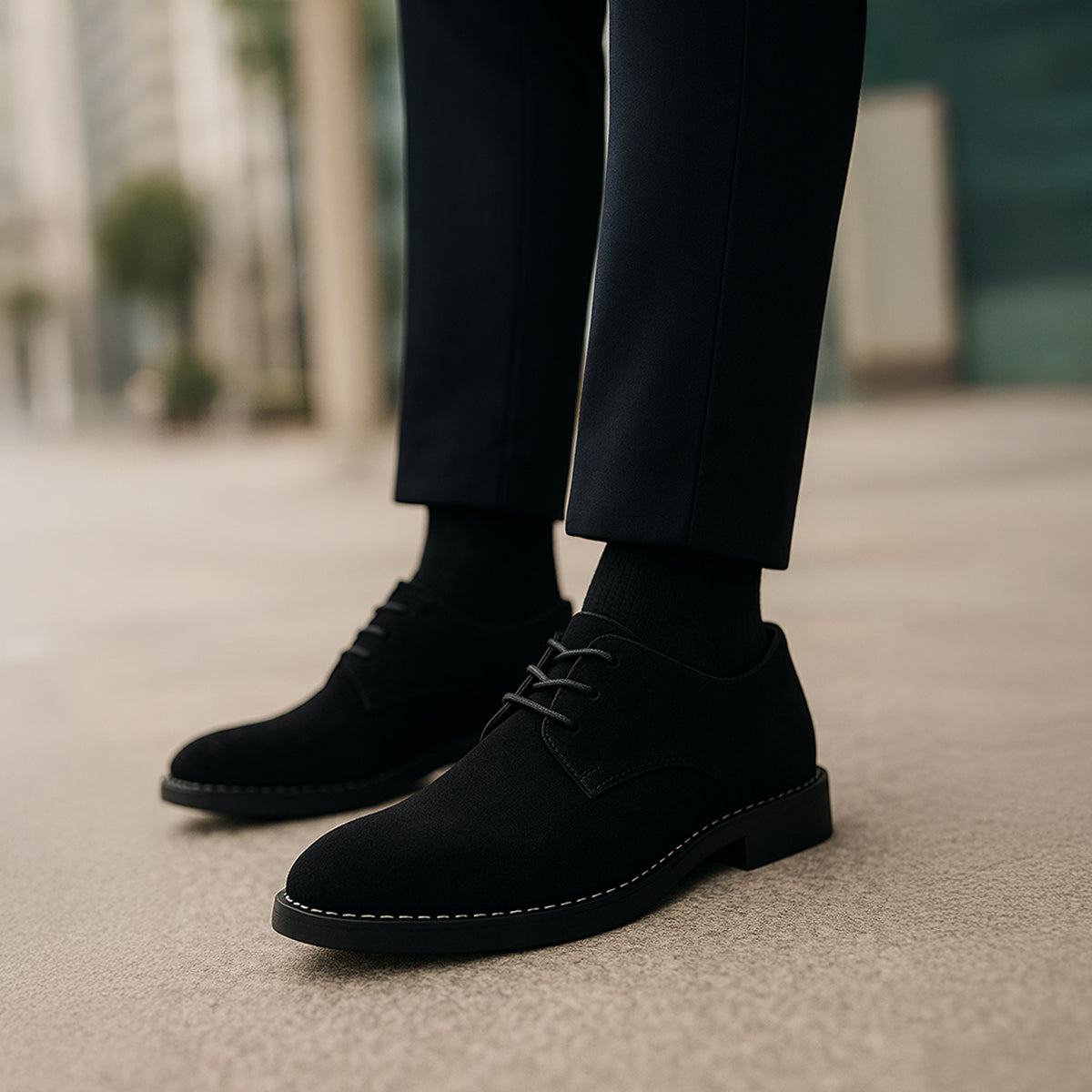 Herrars Suede Snörade Finskor för Bröllop och Formella Evenemang