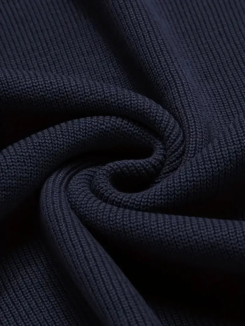 Herrklassisk V-ringad stickad tröja för höst och vinter