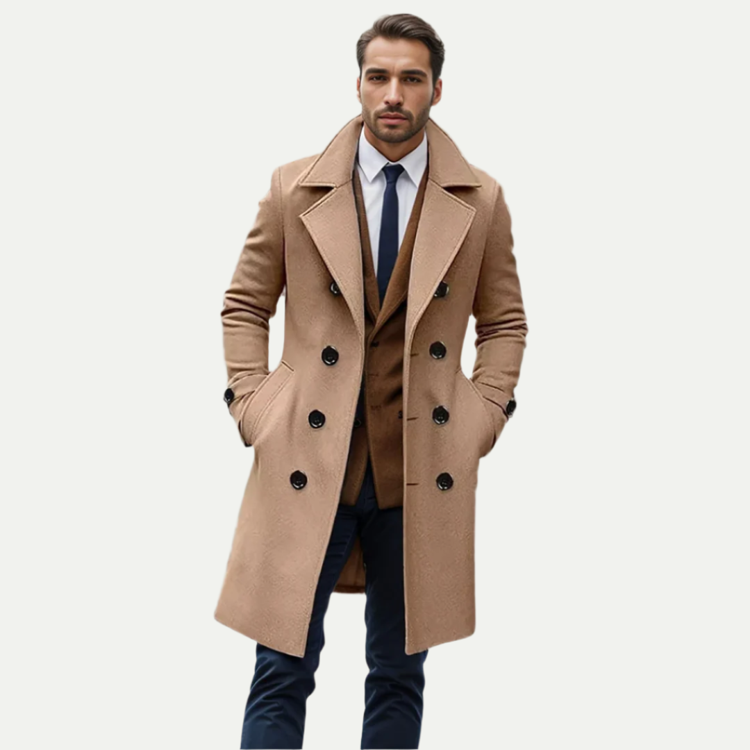 Herrens Långlinje Trench Coat - Italiensk Stil för Alla Tillfällen
