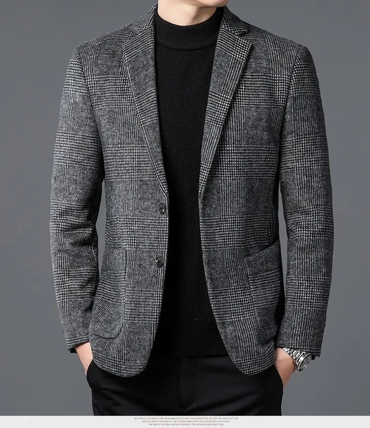 Herrens Glen Check Blazer - Stilig Design med Två Knappar för Formella och Smart-Casual Tillfällen
