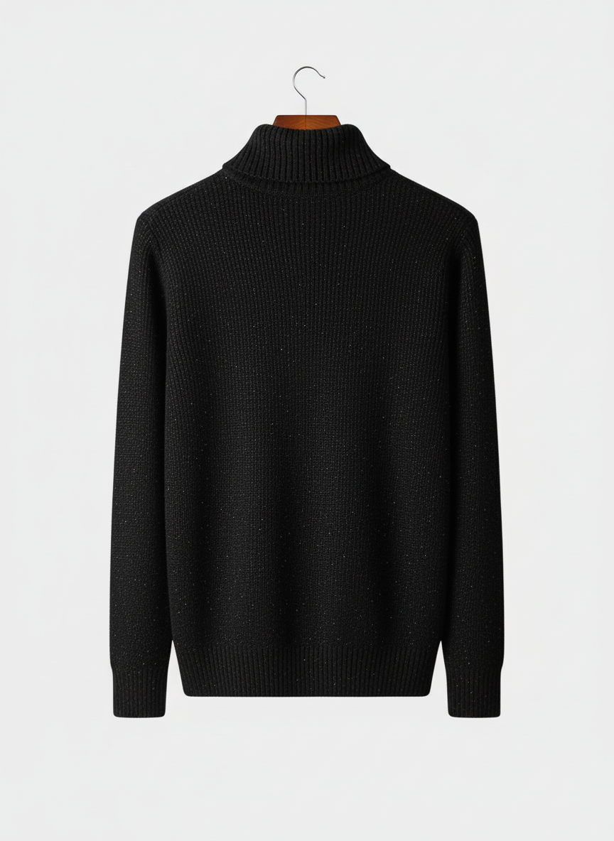 Herrs Halvdraget Kabelstickad Tröja för Året Runt Stil