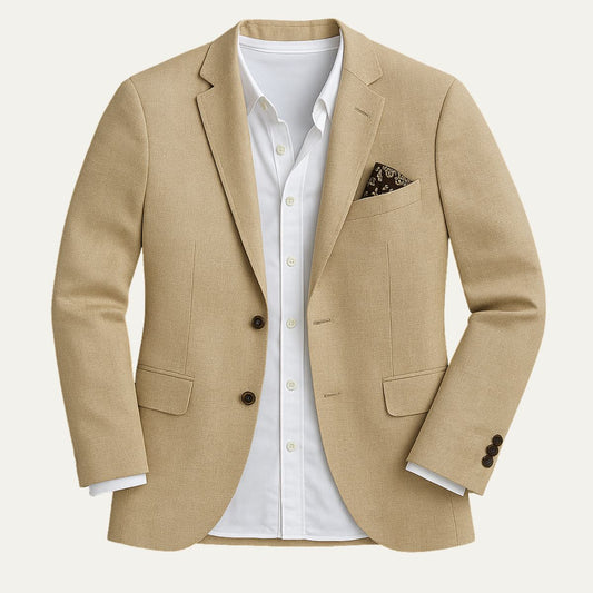 Herrarnas Linne Blazer Jacka för Smart Casual Evenemang