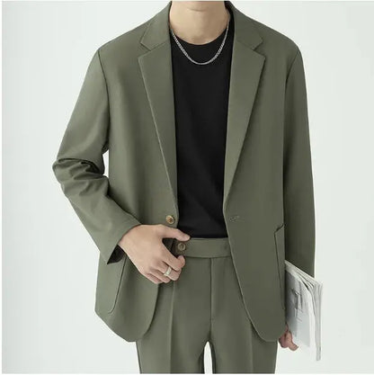 Mäns Modern Minimalistisk Tvådelad Kostym - Sofistikerad Stil för Formella Evenemang