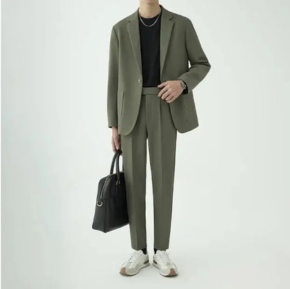 Mäns Modern Minimalistisk Tvådelad Kostym - Sofistikerad Stil för Formella Evenemang