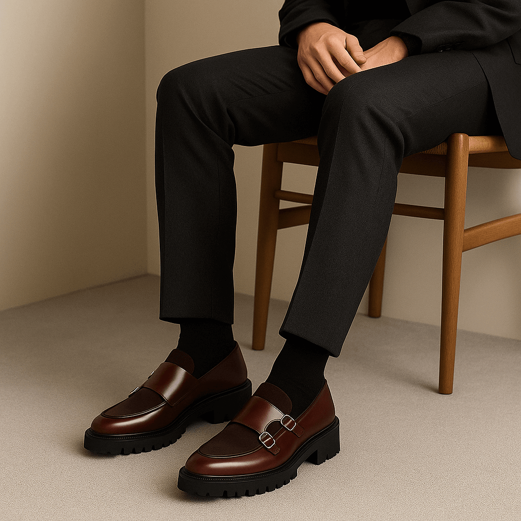 Herrars Monk Strap Loafers – Stilsäkra Dress Skor för Alla Tillfällen