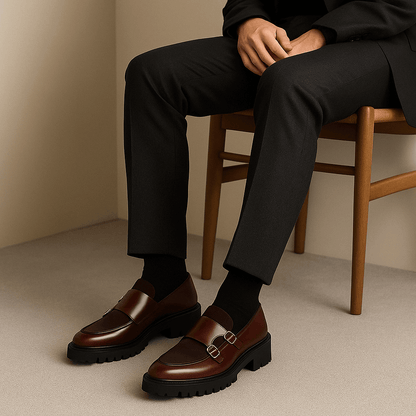 Herrars Monk Strap Loafers – Stilsäkra Dress Skor för Alla Tillfällen