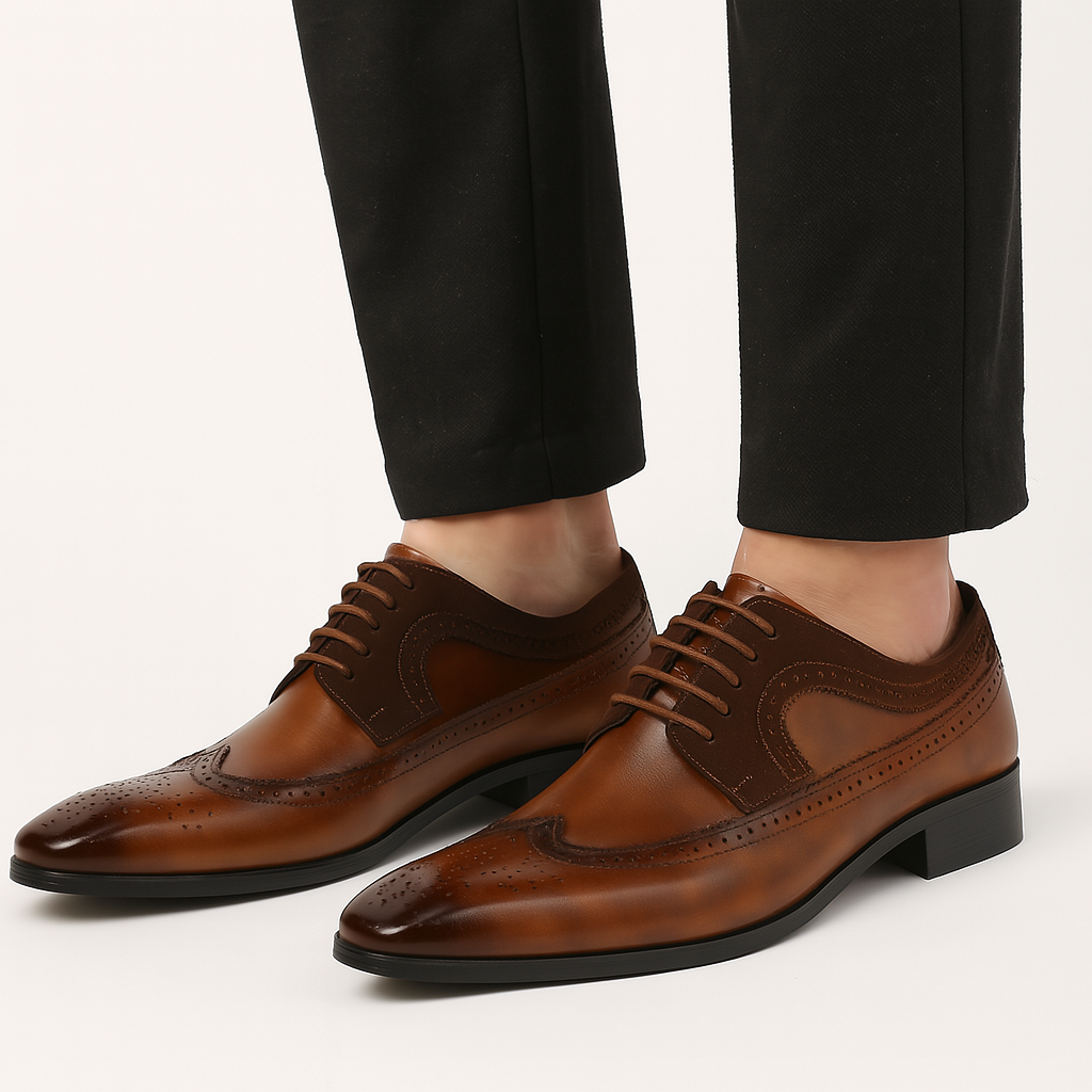 Herrens Wingtip Brogue Oxfordskor för Formella Evenemang