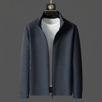 Herr Zip-Up Jacka och Tapered Joggers för Stilig Vardaglig Användning