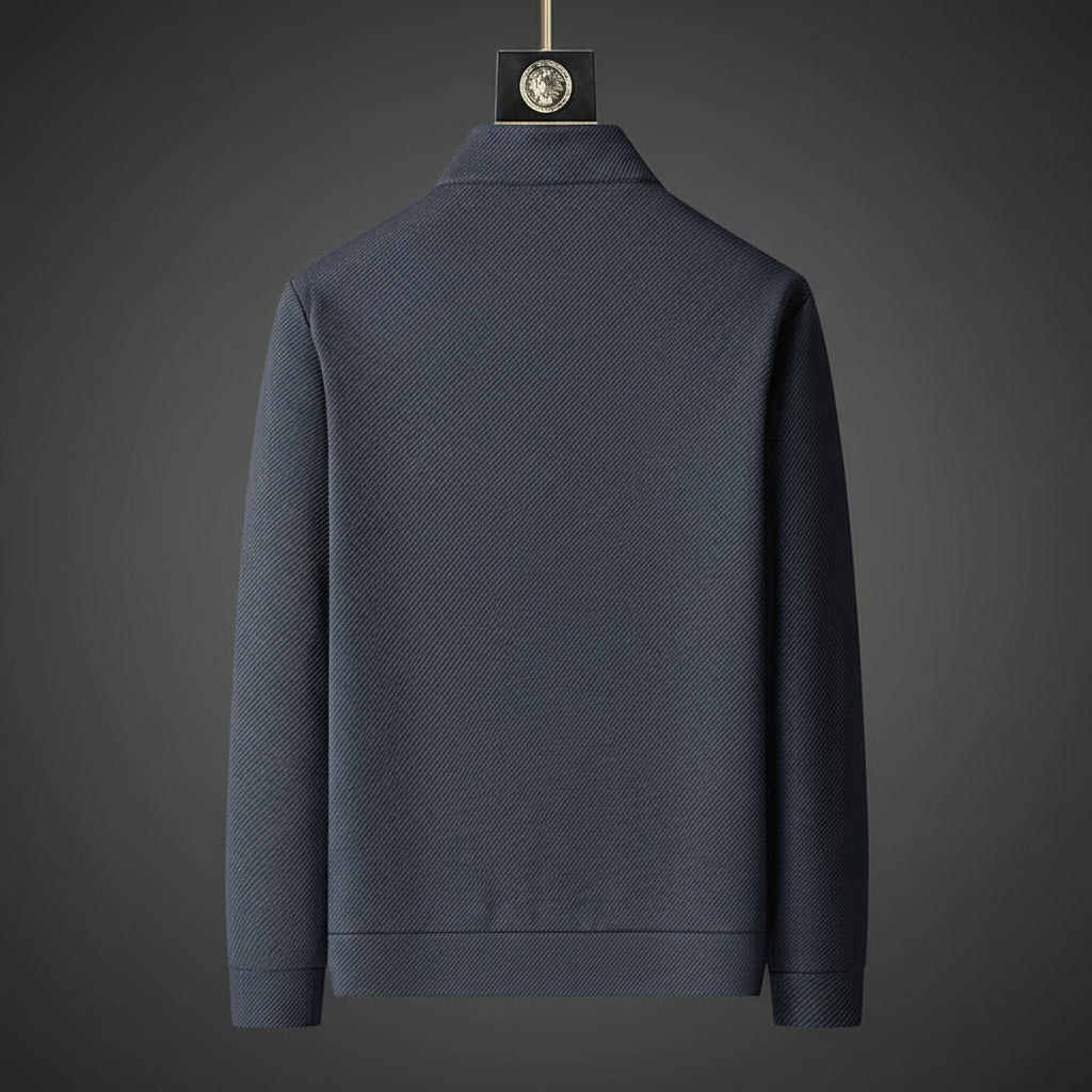 Herr Zip-Up Jacka och Tapered Joggers för Stilig Vardaglig Användning