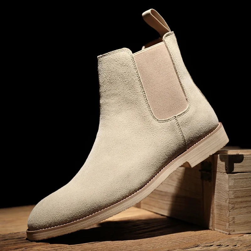 Herrars Retro Chelsea Boots - Stilig Medelhög Ankeldesign för Alla Tillfällen