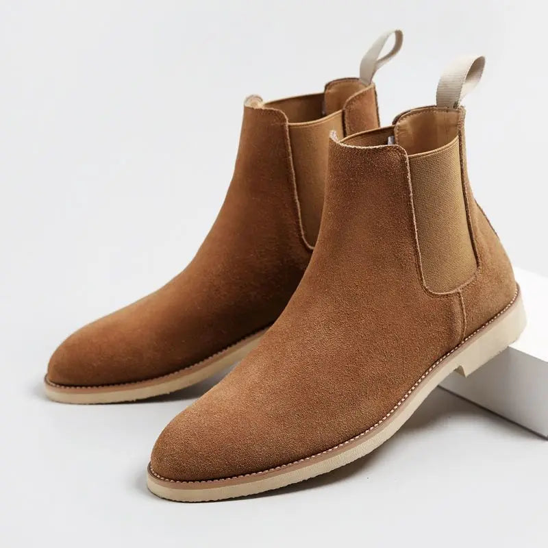 Herrars Retro Chelsea Boots - Stilig Medelhög Ankeldesign för Alla Tillfällen