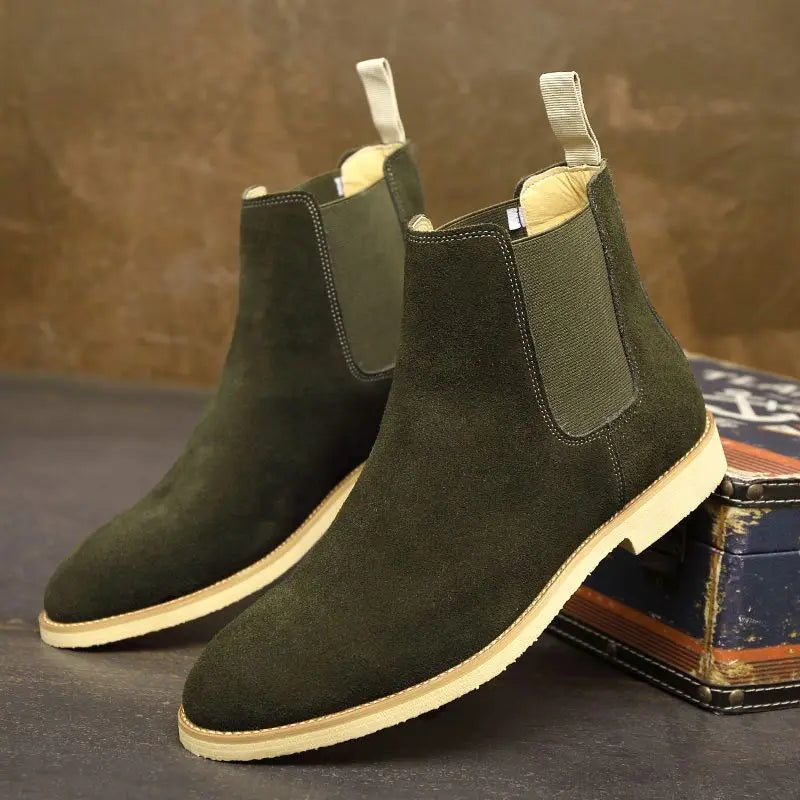 Herrars Retro Chelsea Boots - Stilig Medelhög Ankeldesign för Alla Tillfällen