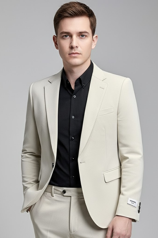 Herrers Slim Fit Affärsdräkt - Nutida Koreansk Stil för Formella och Avslappnade Evenemang