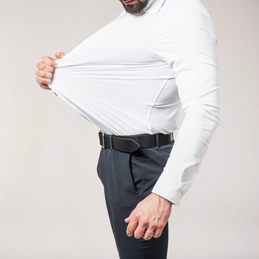 Herr Stretch Skjorta med Knapp – Slim Fit Långärmad för Arbete och Sociala Evenemang