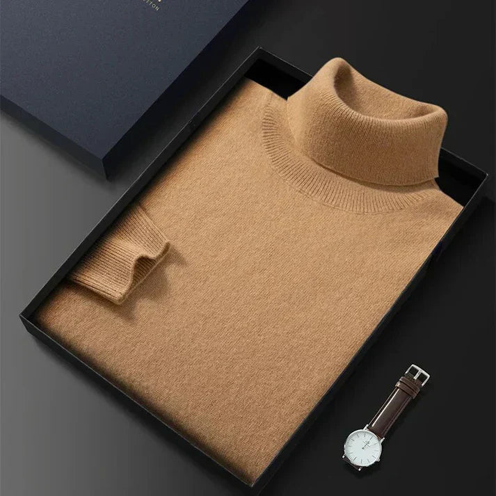 Herrklassisk stickad polotröja för alla tillfällen