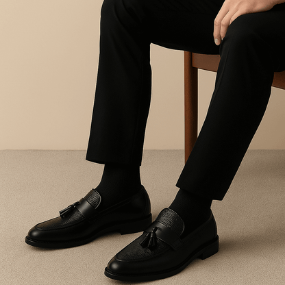 Herrarnas Vävt Fringed Loafers – Chic Skor för Alla Tillfällen