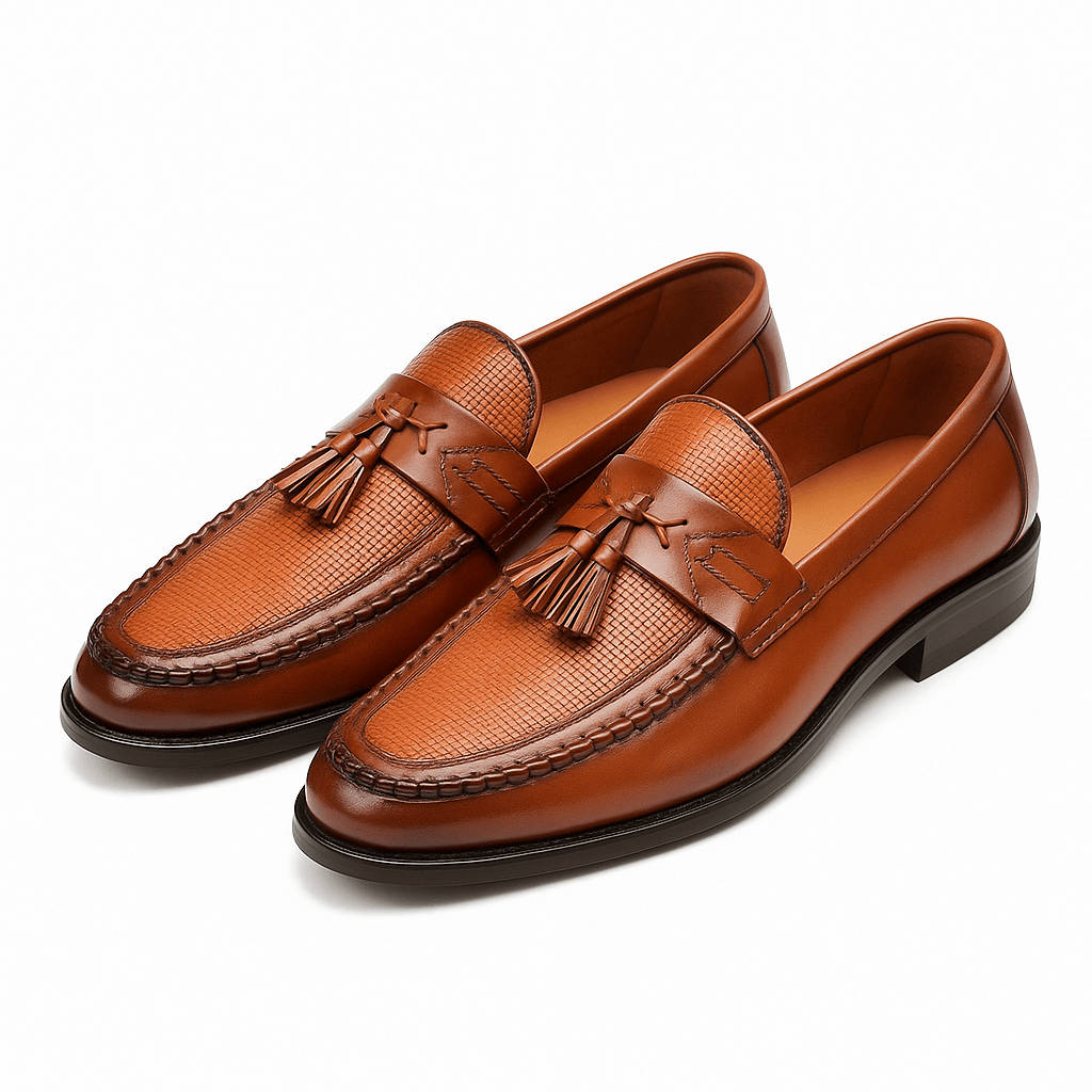 Herrarnas Vävt Fringed Loafers – Chic Skor för Alla Tillfällen