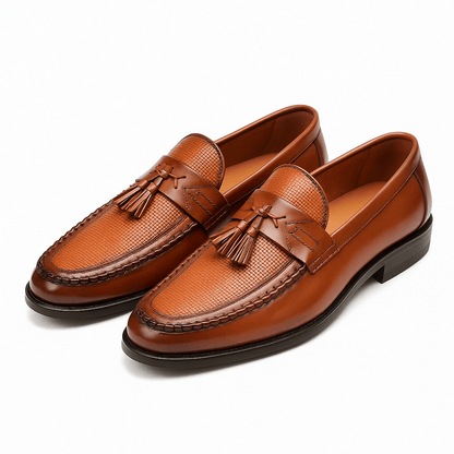 Herrarnas Vävt Fringed Loafers – Chic Skor för Alla Tillfällen