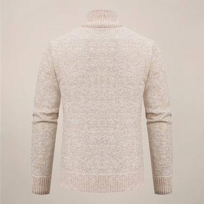 Herrstickad zip-up cardigan för stiliga tillfällen