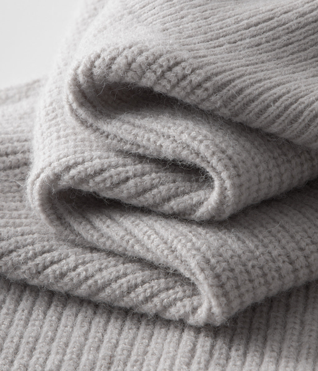 Mäns Ribbade Tröja med Hög Krage för Stilig Lagerpåläggning