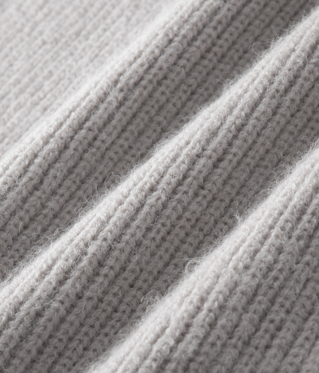 Mäns Ribbade Tröja med Hög Krage för Stilig Lagerpåläggning