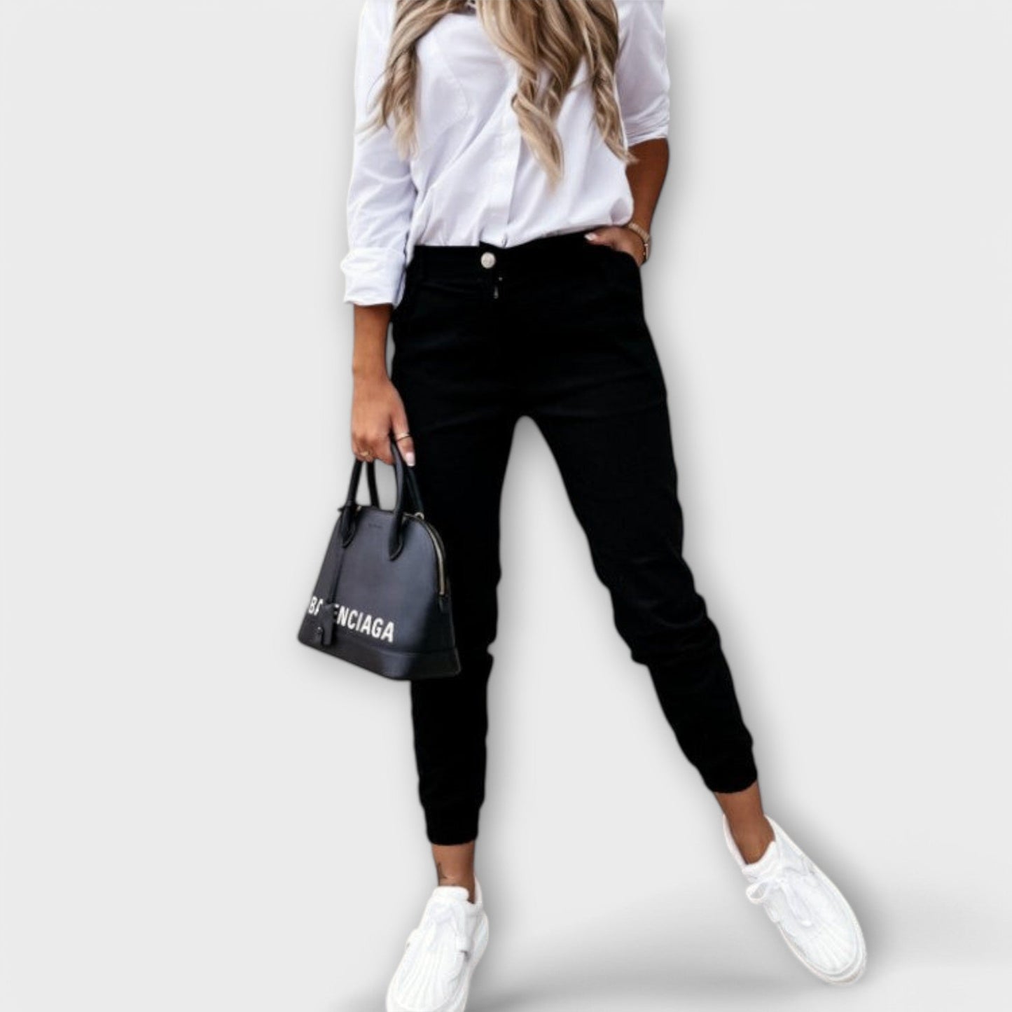 Melania - Stretchiga Byxor för Vardagsbruk