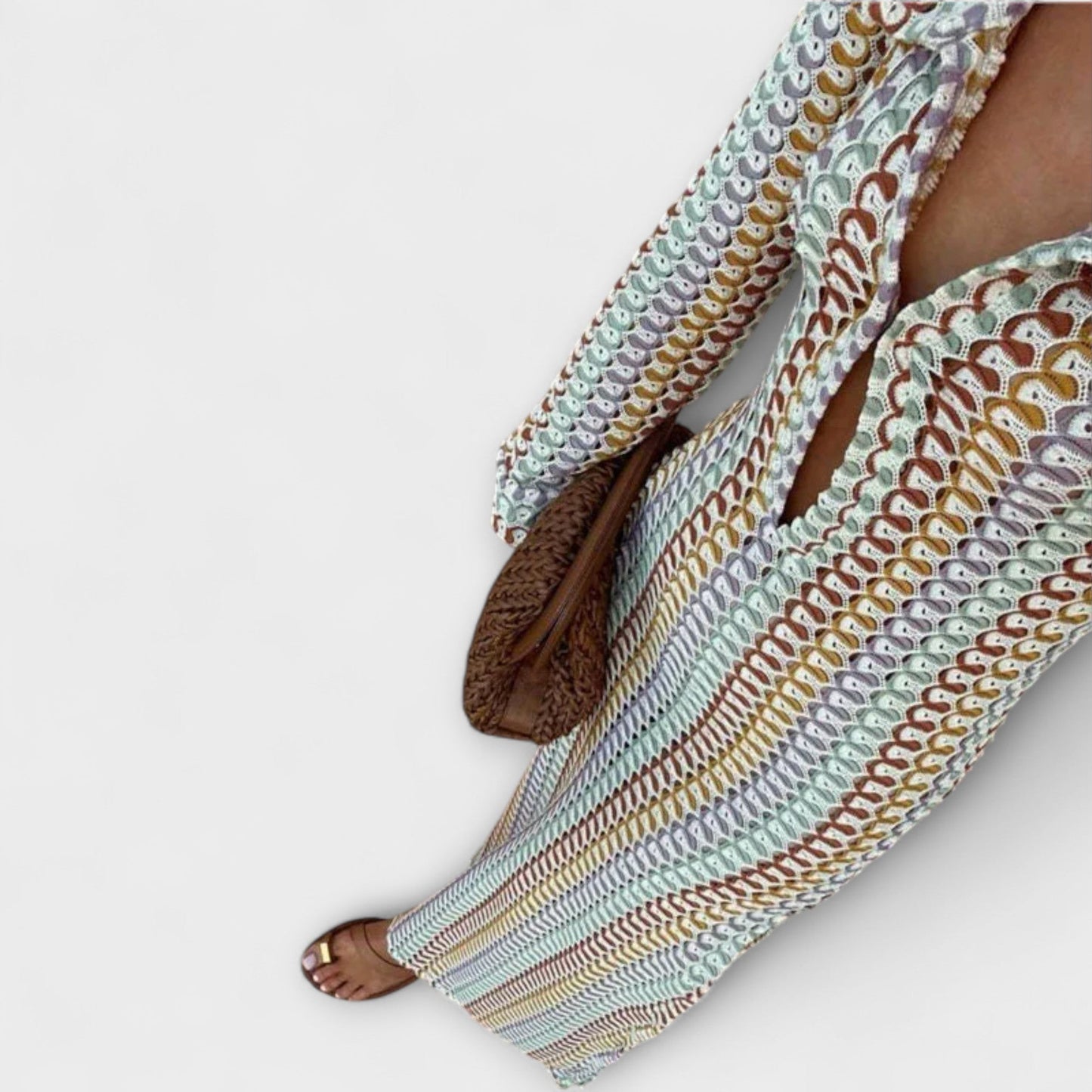 Elina V-ringad Maxiklänning för Sommarsemestern