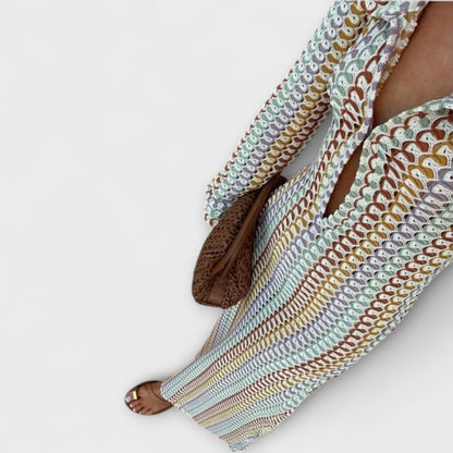 Elina V-ringad Maxiklänning för Sommarsemestern