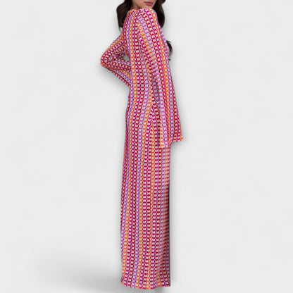 Elina V-ringad Maxiklänning för Sommarsemestern