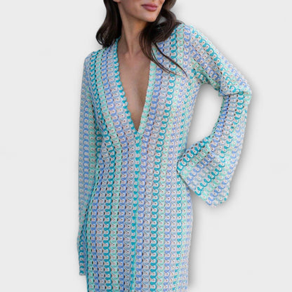 Elina V-ringad Maxiklänning för Sommarsemestern