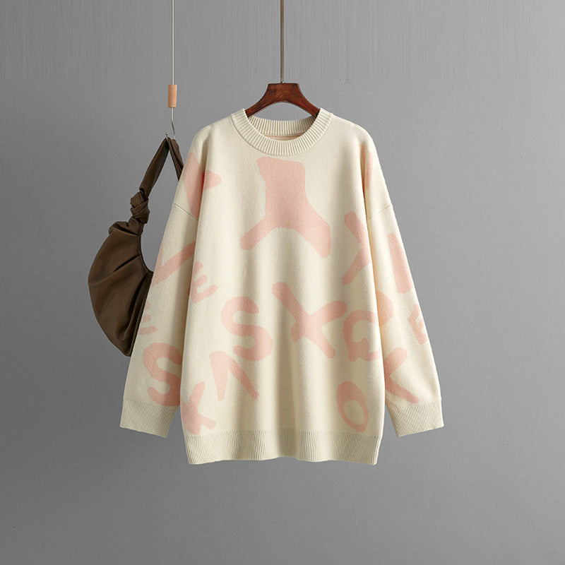 Delilah - Stilig Grafisk Stickad Tröja för Varje Tillfälle