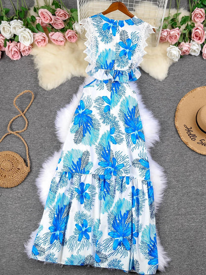 Trendigt ärmlöst spetsklänning för bröllopsgäster