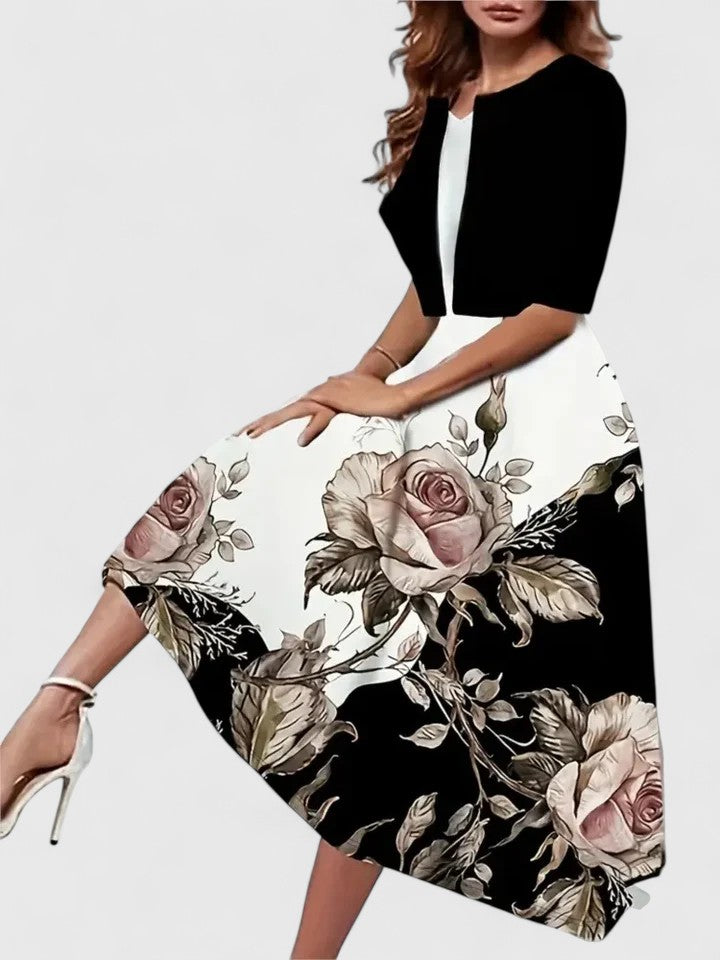 Chantal | Chic Midi Klänning för Alla Tillfällen