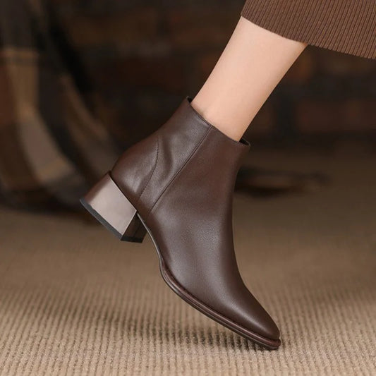 Chic Chunky Heel Ankelboots för Stiliga Utflykter