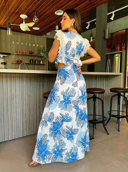 Trendigt ärmlöst spetsklänning för bröllopsgäster