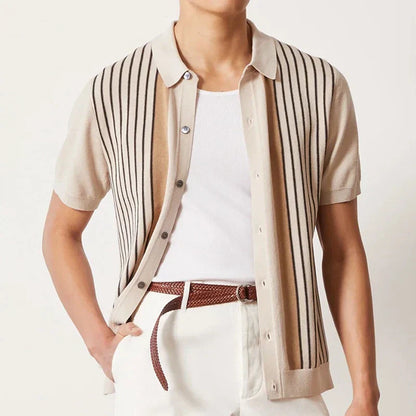 Herrarnas Randiga Polotröja för Vår- och Sommarbruk