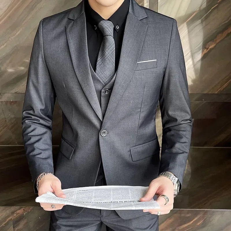Herrens Tre-delade Slim Fit Kostym - Idealisk för Affärsevenemang
