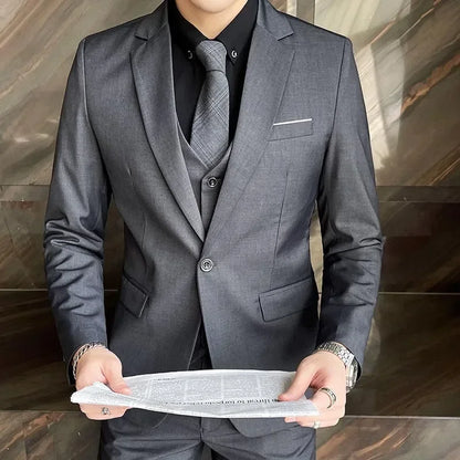Herrens Tre-delade Slim Fit Kostym - Idealisk för Affärsevenemang