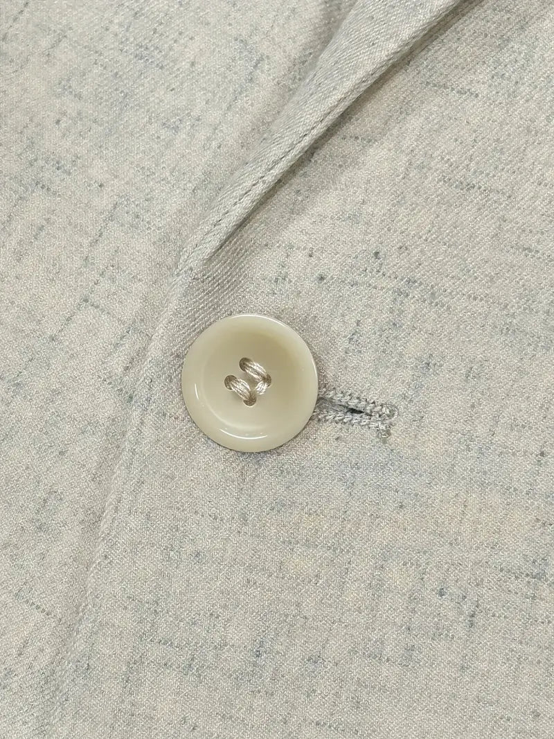 Herrens Linneblandning Kostymset - Slim Blazer & Byxor för Formella Evenemang