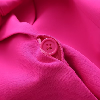 Chic Dam Blazer och Vida Byxor Set för Stilsäkra Evenemang