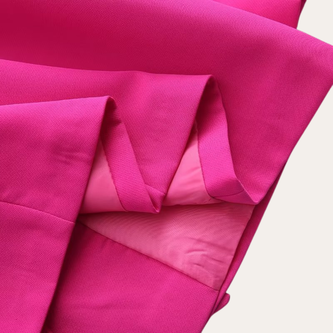 Chic Dam Blazer och Vida Byxor Set för Stilsäkra Evenemang