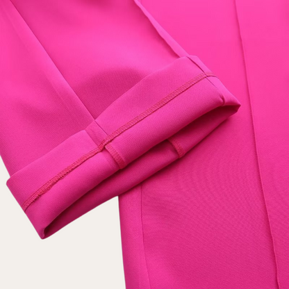 Chic Dam Blazer och Vida Byxor Set för Stilsäkra Evenemang