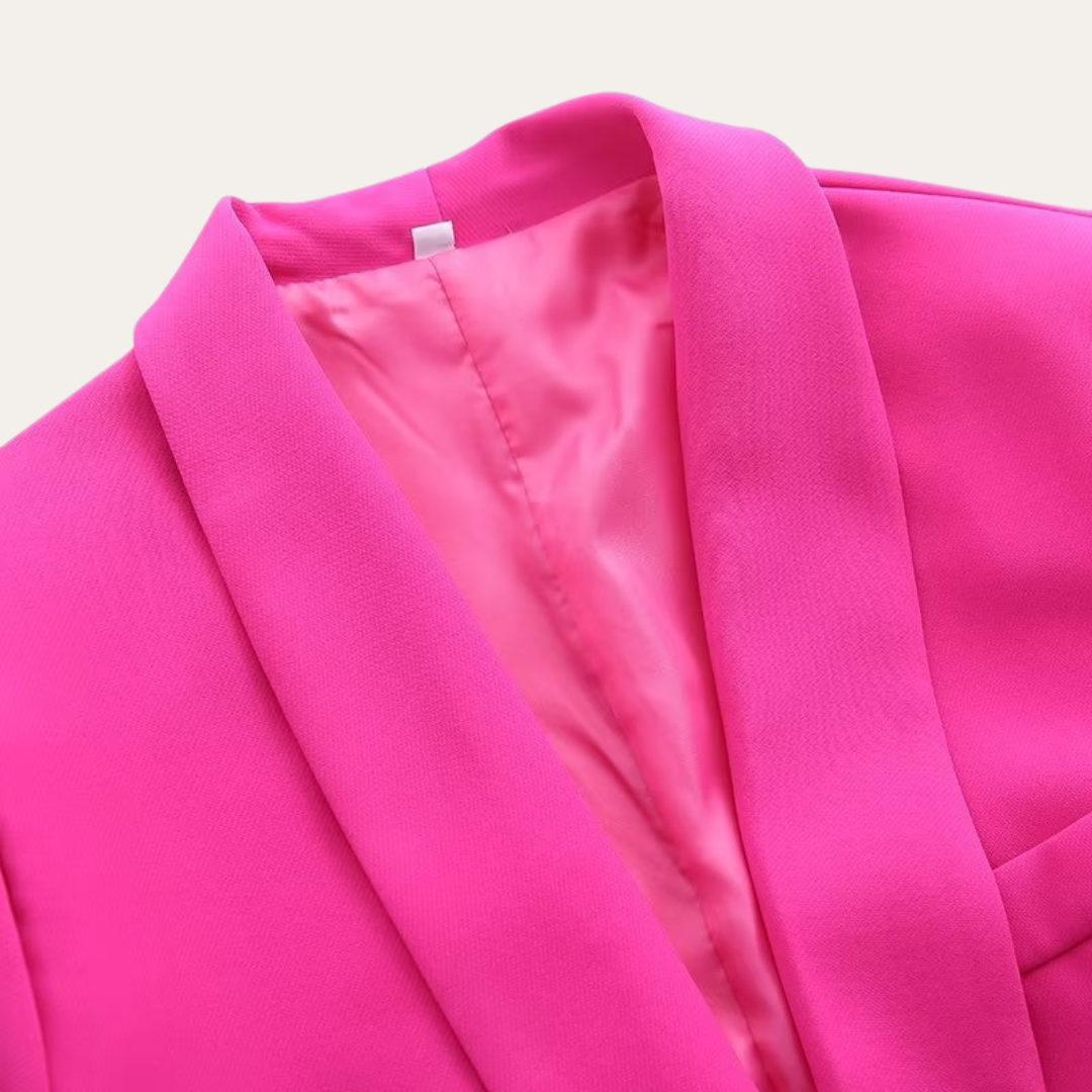 Chic Dam Blazer och Vida Byxor Set för Stilsäkra Evenemang