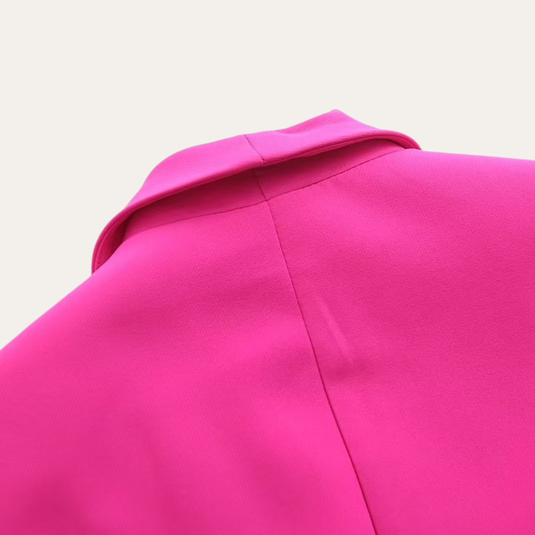 Chic Dam Blazer och Vida Byxor Set för Stilsäkra Evenemang