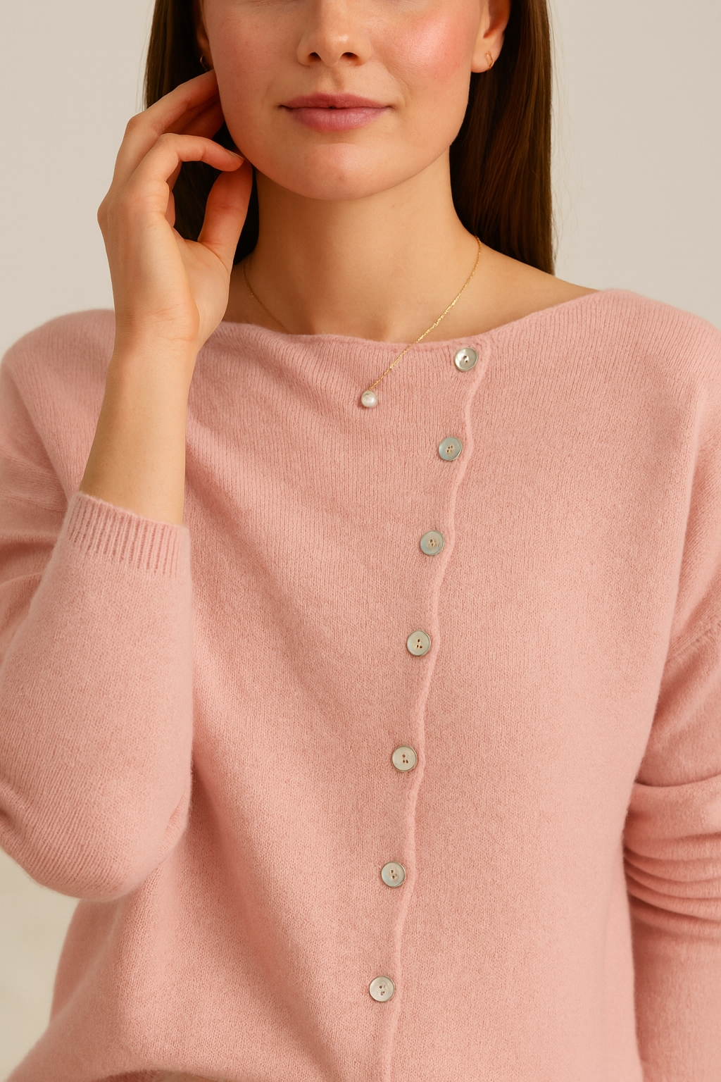 Asymmetrisk V-ringad Cardigan Tröja för Kvinnor