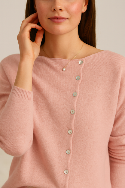 Asymmetrisk V-ringad Cardigan Tröja för Kvinnor