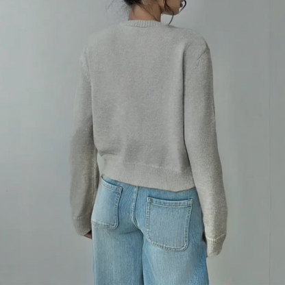 Chic Croppad Knapp Cardigan – Mysig Stickad för Vardagsstil