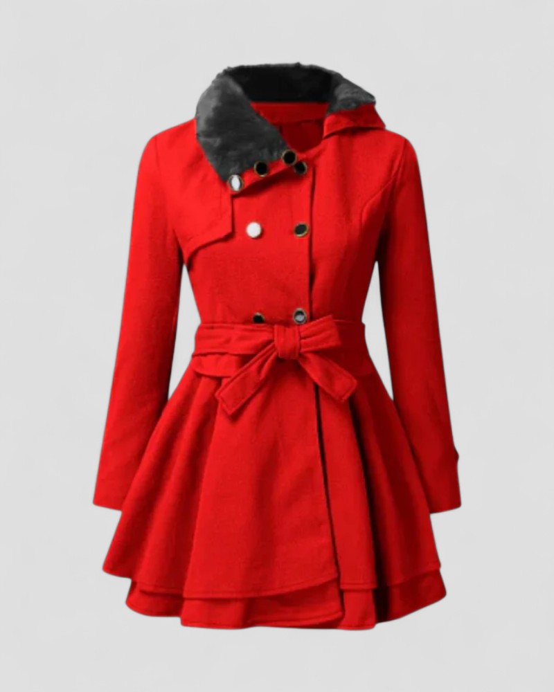 Chic Kvinnors Vinterjacka med Fuskpäls Krage