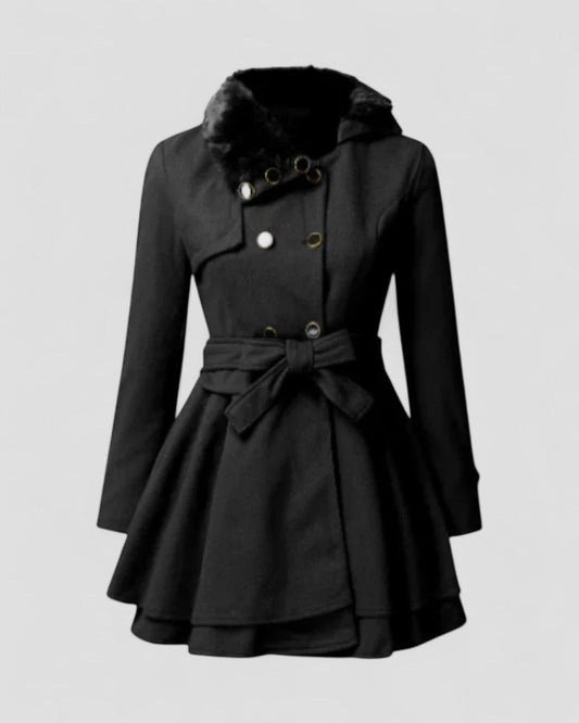 Chic Kvinnors Vinterjacka med Fuskpäls Krage