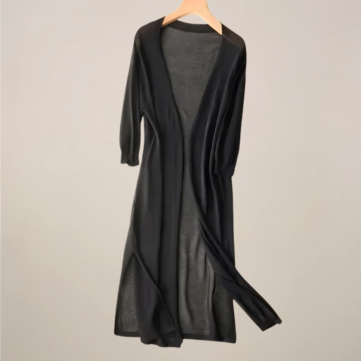 Chic Öppen Framsida Dam Stickad Kofta för Vardagsbruk